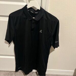 Nike Polo Shirt Mens M Black Dry Fit Mickey Mouse Disney Golf Short Sleeve